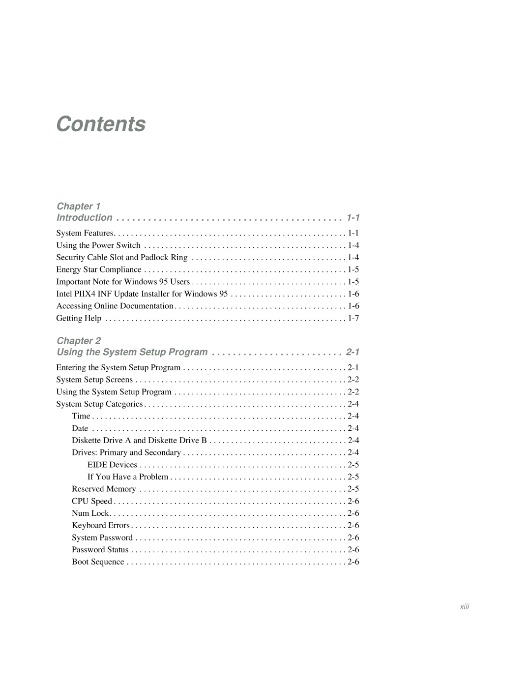 Dell Mini Tower System manual Contents 