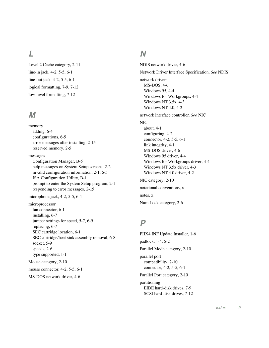 Dell Mini Tower System manual Index 