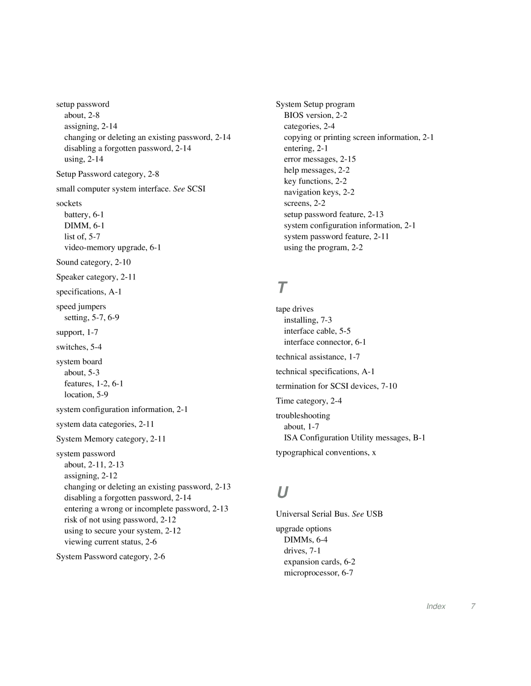 Dell Mini Tower System manual Index 