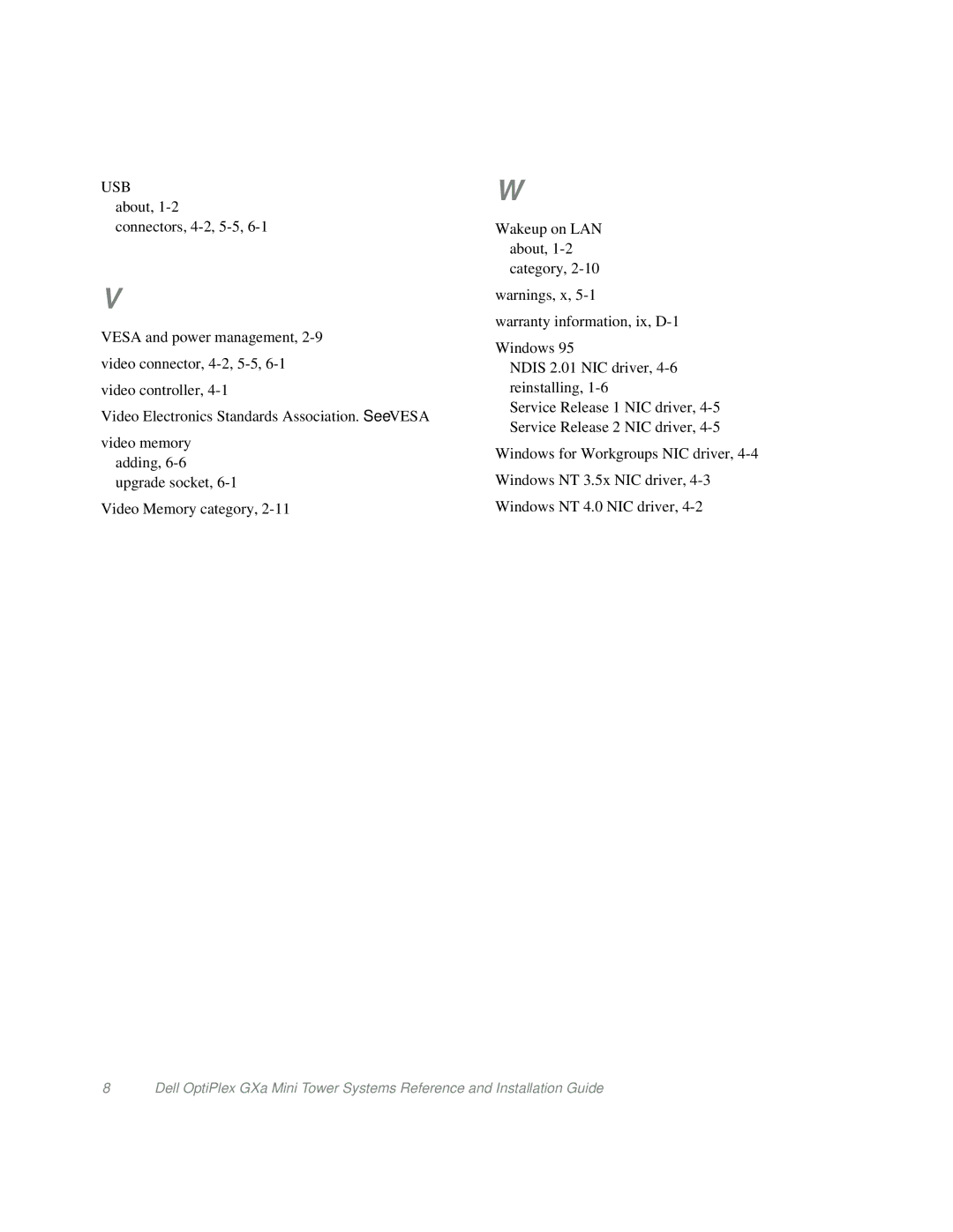 Dell Mini Tower System manual Usb 