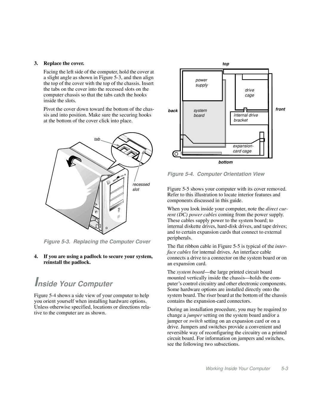 Dell Mini Tower System manual Inside Your Computer, Replace the cover 