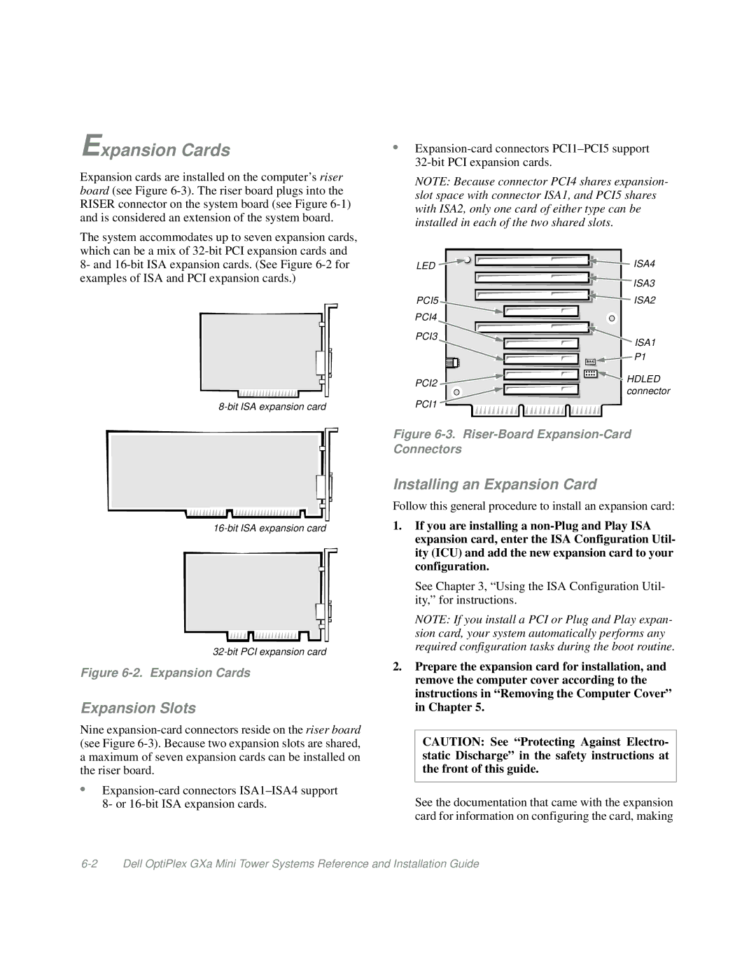 Dell Mini Tower System manual Expansion Cards, Expansion Slots, Installing an Expansion Card 