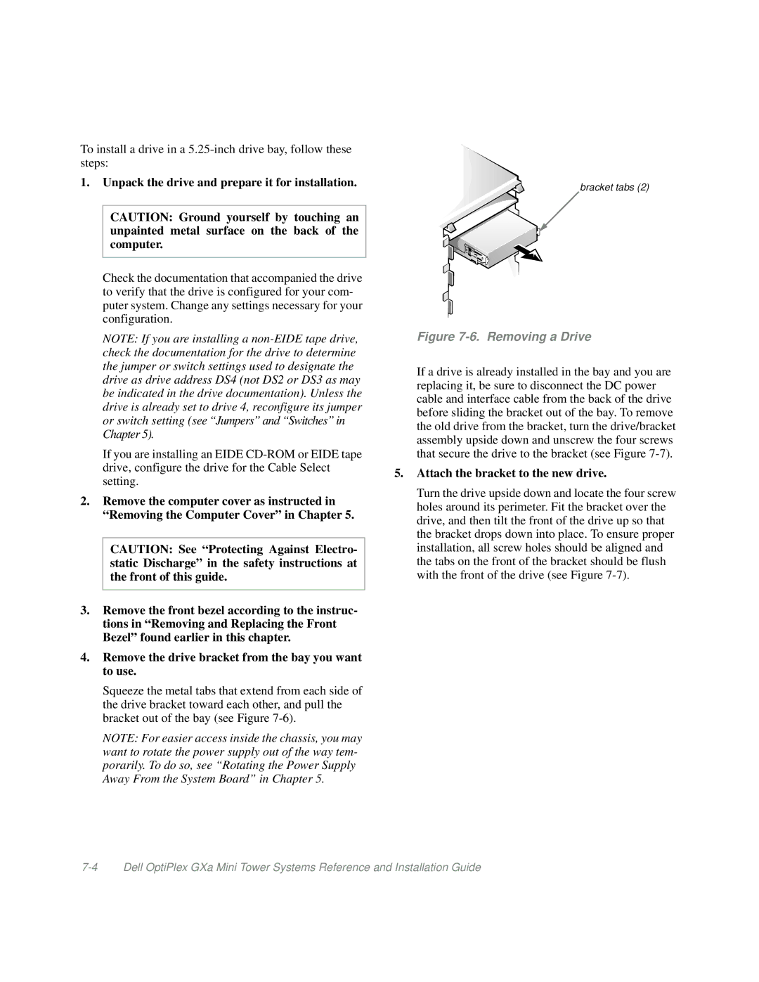 Dell Mini Tower System manual Unpack the drive and prepare it for installation, Attach the bracket to the new drive 