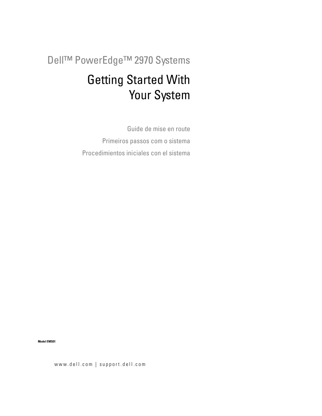 Dell 2970, MN535 manual Getting Started With Your System 