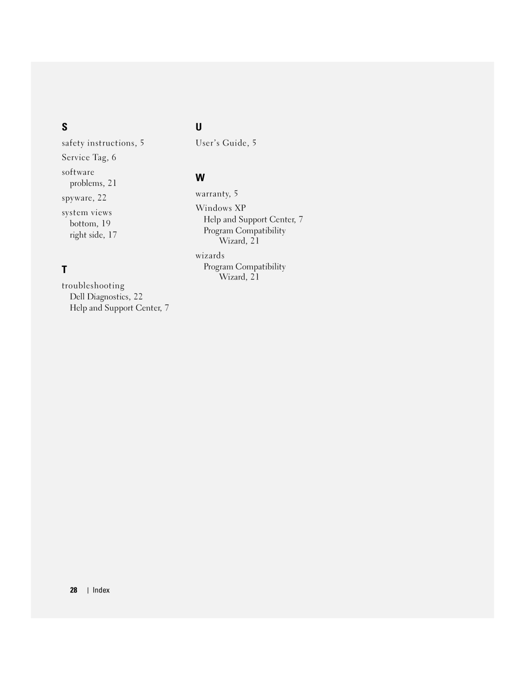 Dell Mobile Workstation M20 manual Bottom, Program Compatibility, Right side, Wizards 