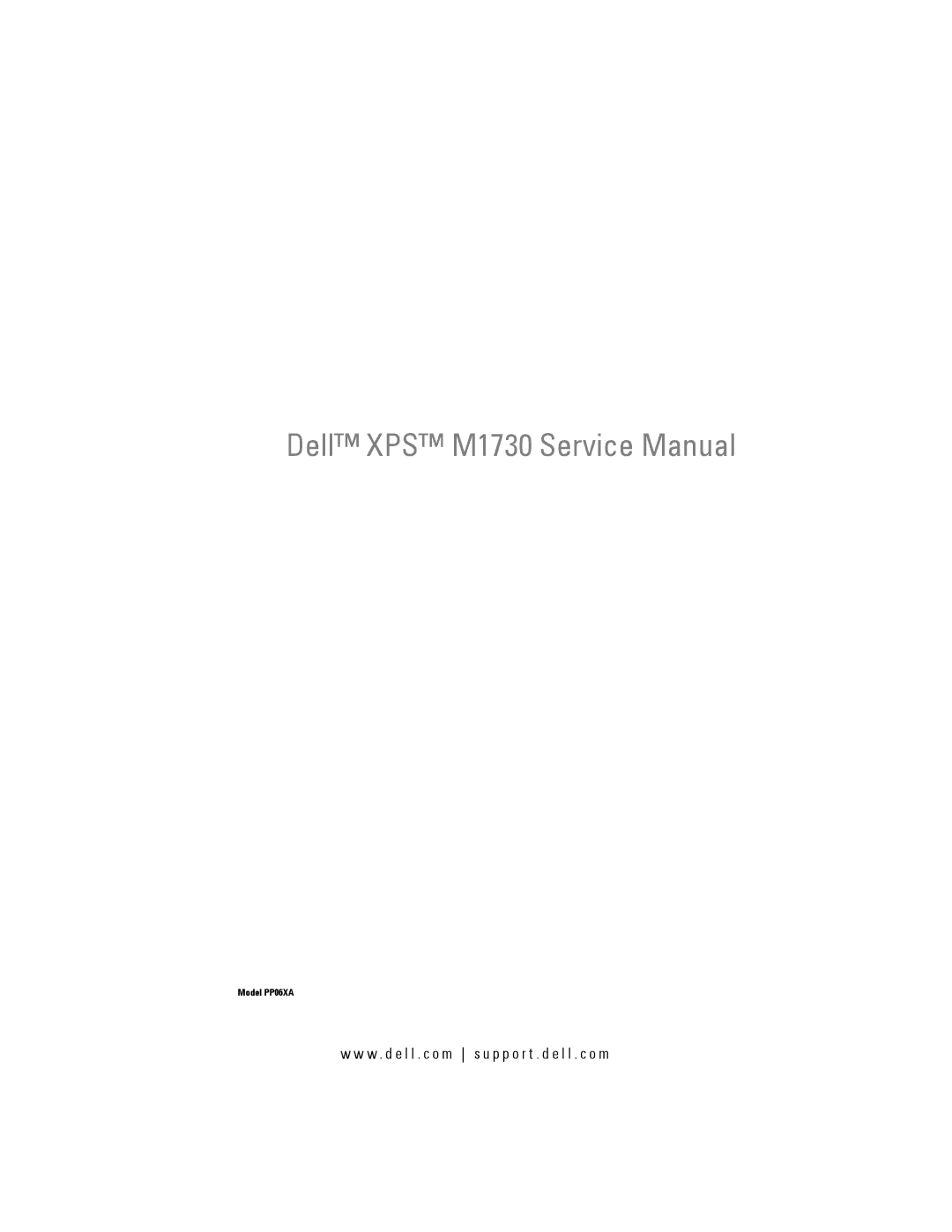 Dell Model PP06XA service manual W . d e l l . c o m s u p p o r t . d e l l . c o m 