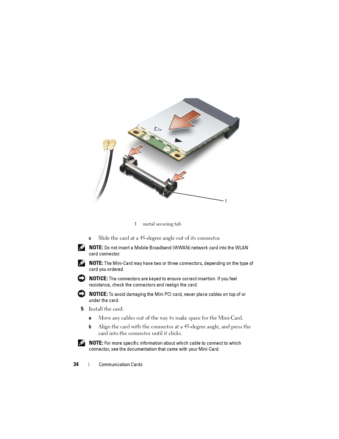 Dell Model PP06XA service manual Metal securing tab 