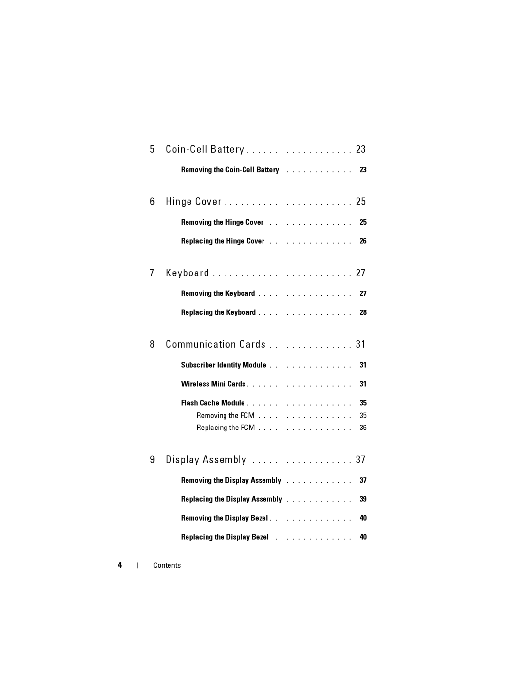 Dell Model PP06XA service manual Removing the Display Assembly Replacing the Display Assembly 