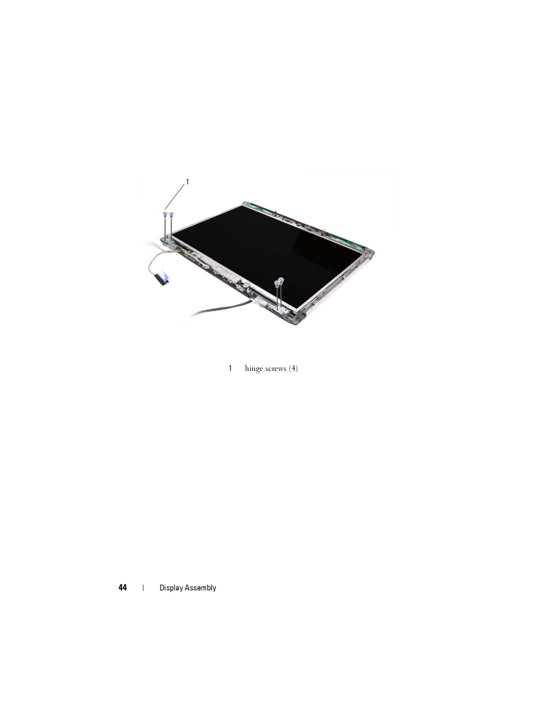 Dell Model PP06XA service manual Hinge screws 