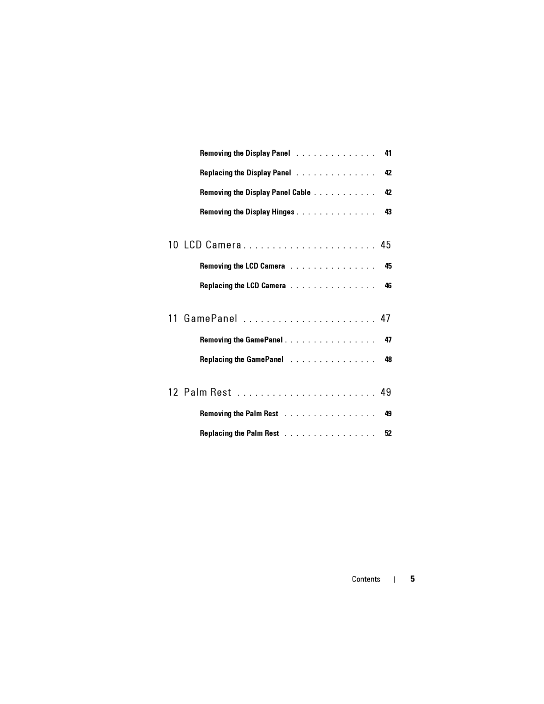 Dell Model PP06XA service manual Removing the GamePanel Replacing the GamePanel 