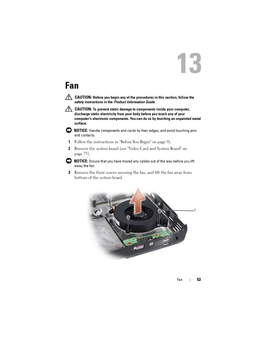 Dell Model PP06XA service manual Fan 