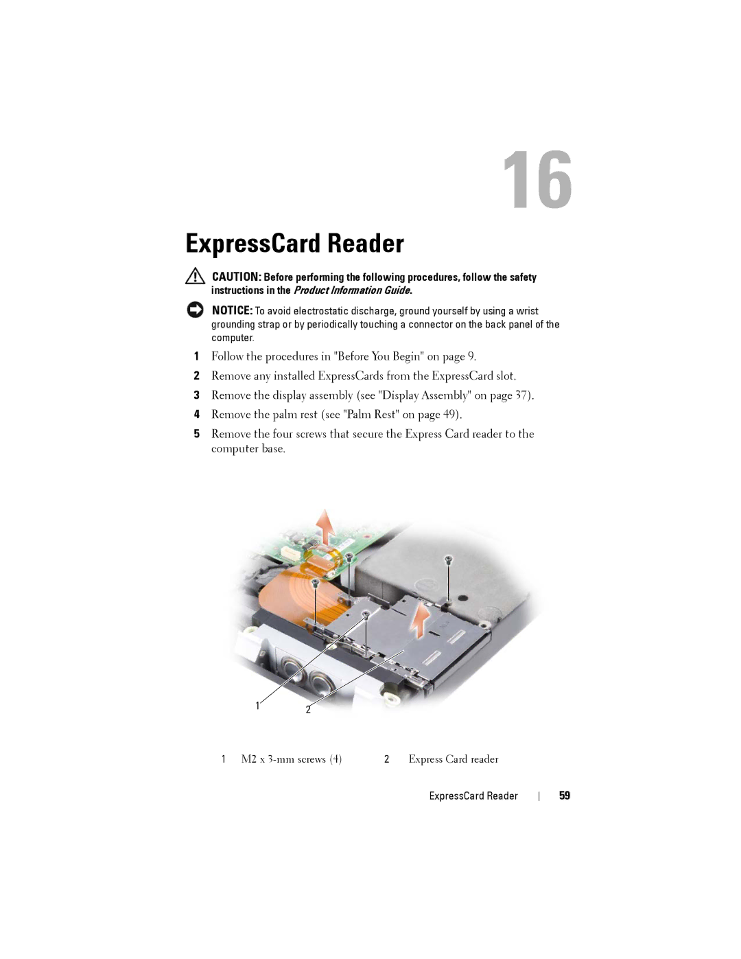 Dell Model PP06XA service manual ExpressCard Reader 