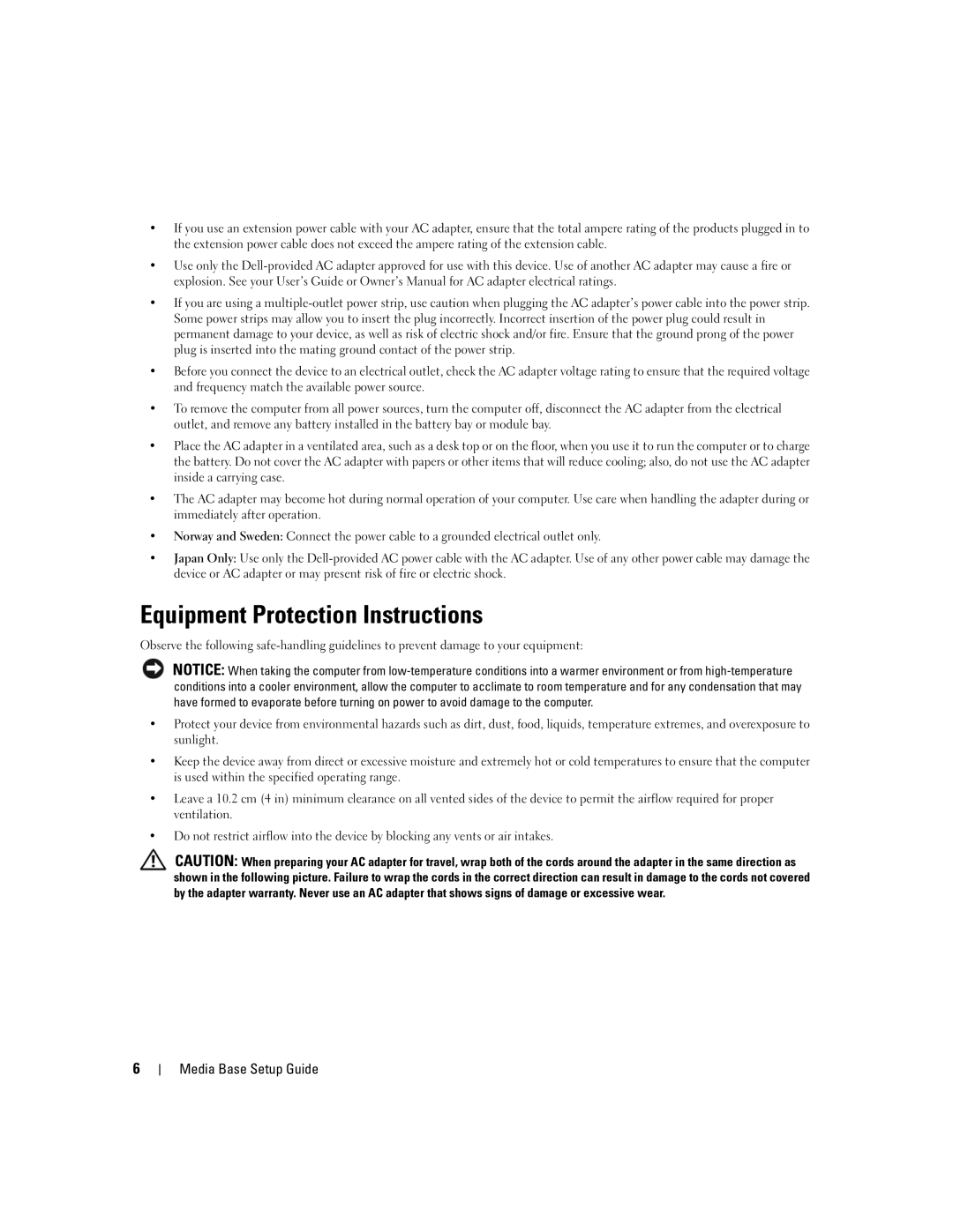 Dell Model PR09S setup guide Equipment Protection Instructions 