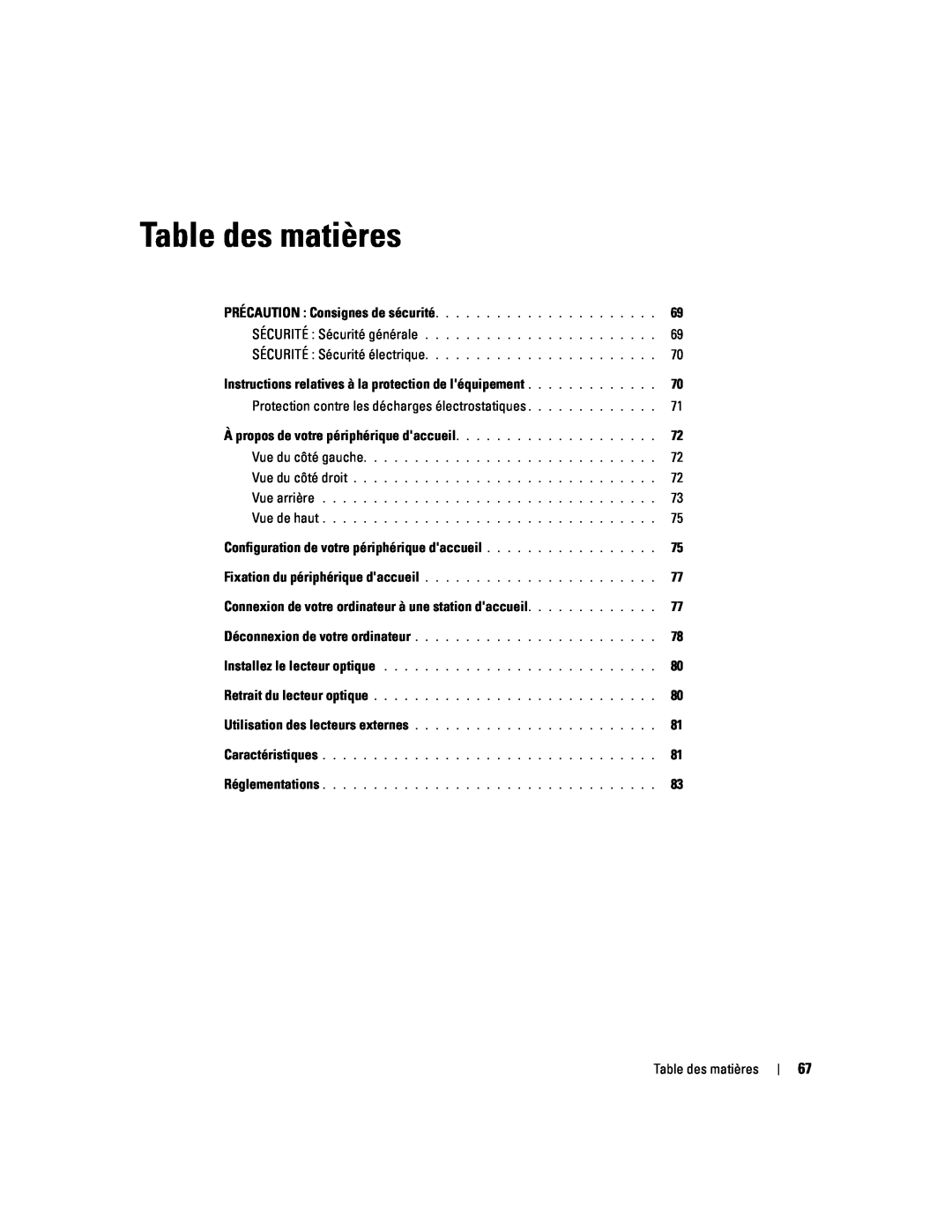 Dell Model PR09S setup guide Table des matières 