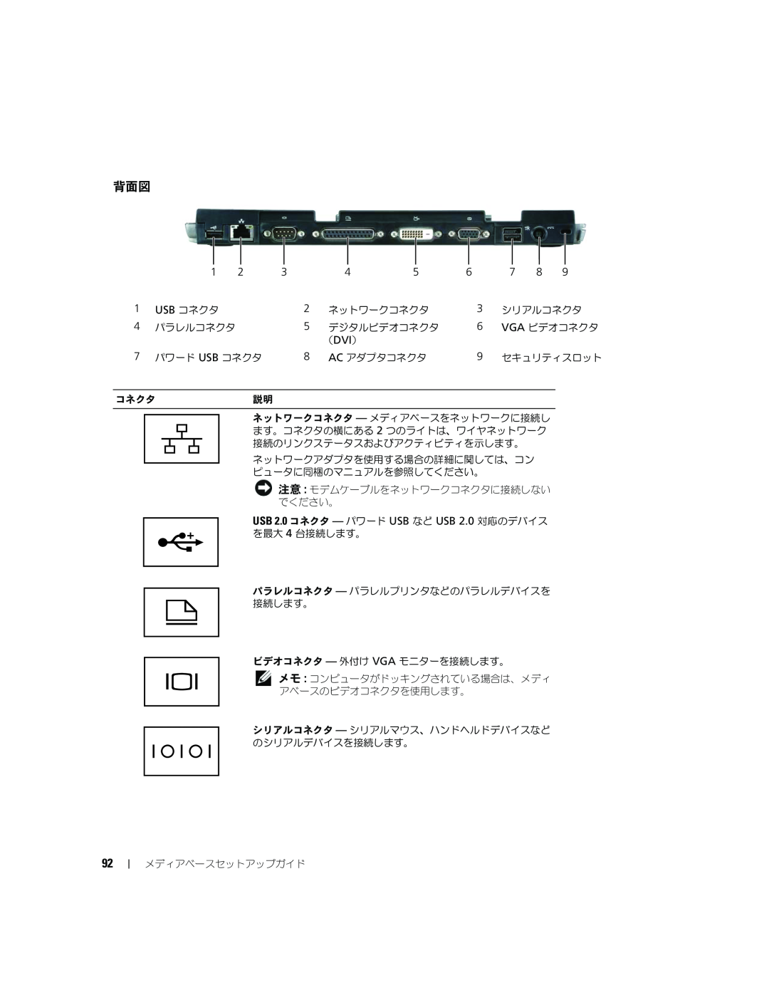 Dell Model PR09S setup guide Usb コネクタ, 6 7 8 