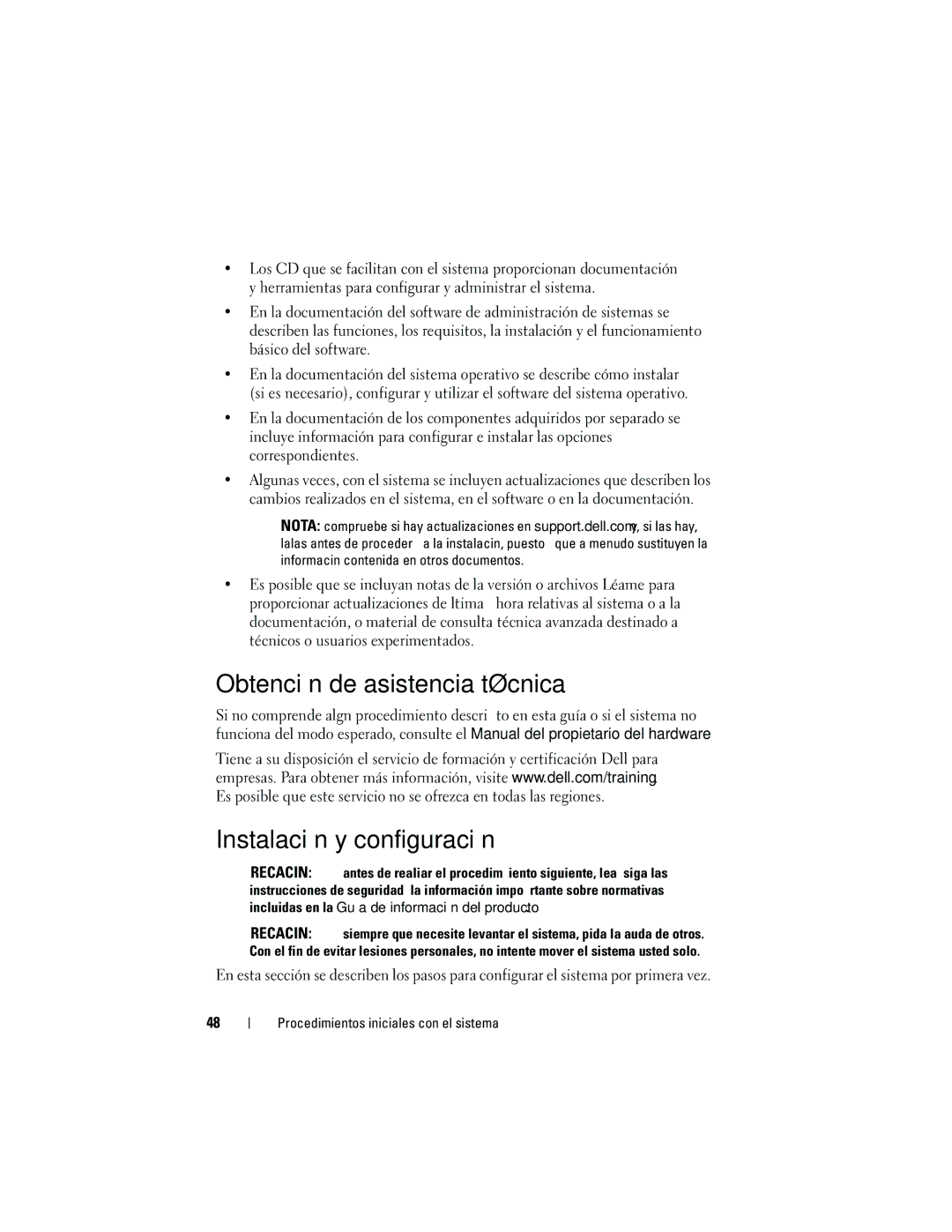 Dell MP148 manual Obtención de asistencia técnica, Instalación y configuración 