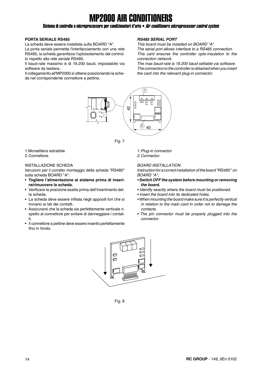 Dell MP2000 Porta Seriale RS485, Morsettiera estraibile 2. Connettore, RS485 Serial Port, Plug-in connector Connector 