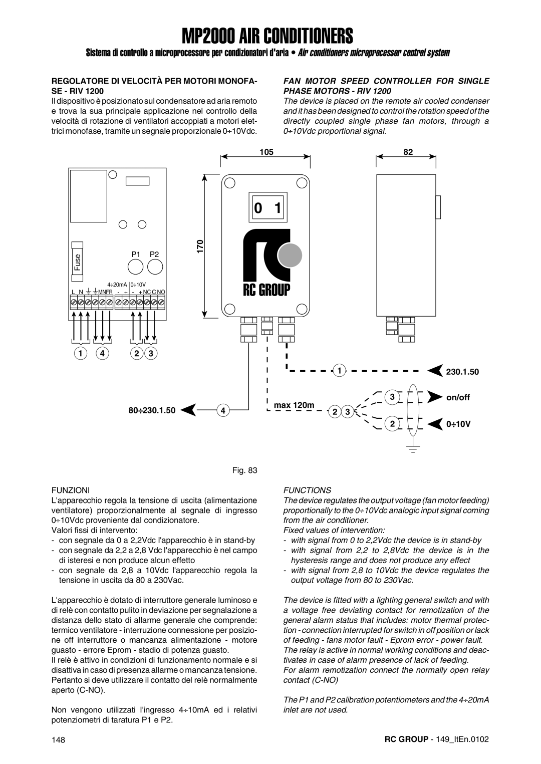 Dell MP2000 Regolatore DI Velocità PER Motori MONOFA- SE RIV, FAN Motor Speed Controller for Single Phase Motors RIV, 105 