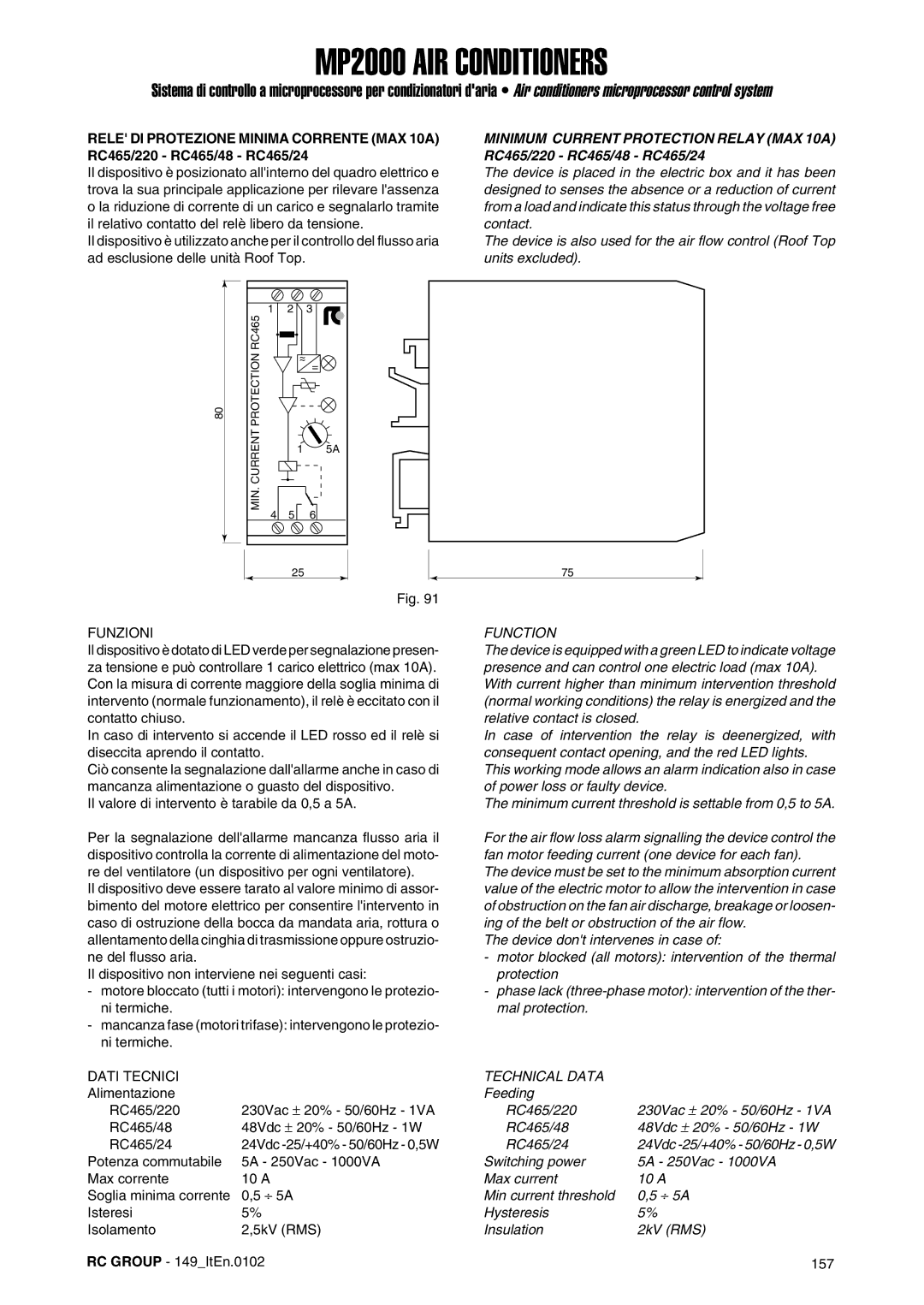 Dell MP2000 manual Il valore di intervento è tarabile da 0,5 a 5A 