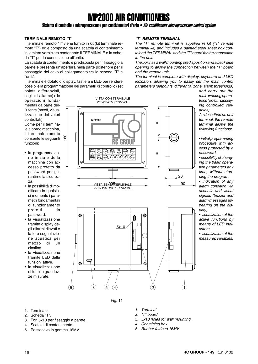 Dell MP2000 manual Terminale Remoto T, Remote Terminal 