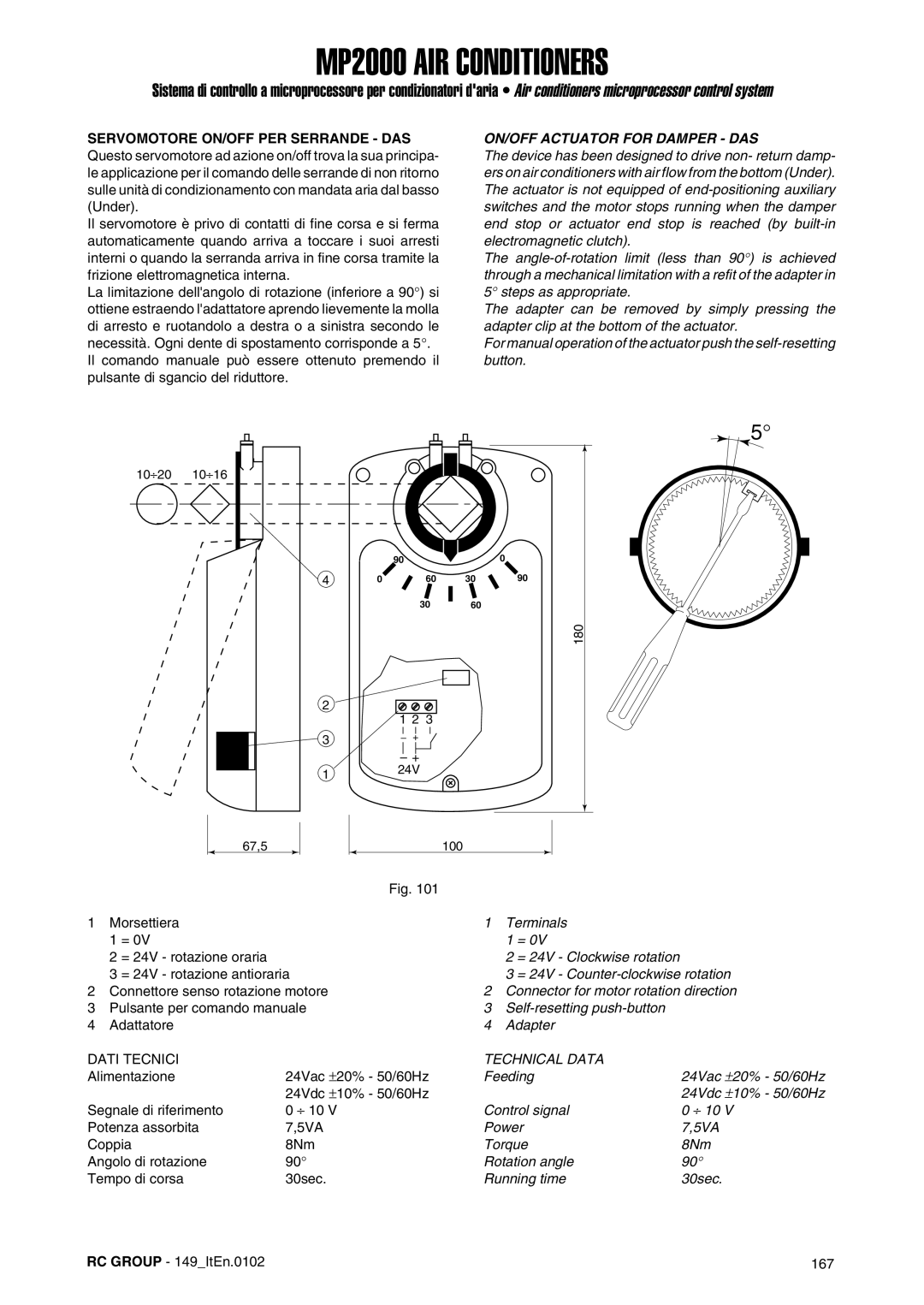 Dell MP2000 manual ON/OFF Actuator for Damper DAS, Clockwise rotation, Counter-clockwise rotation 