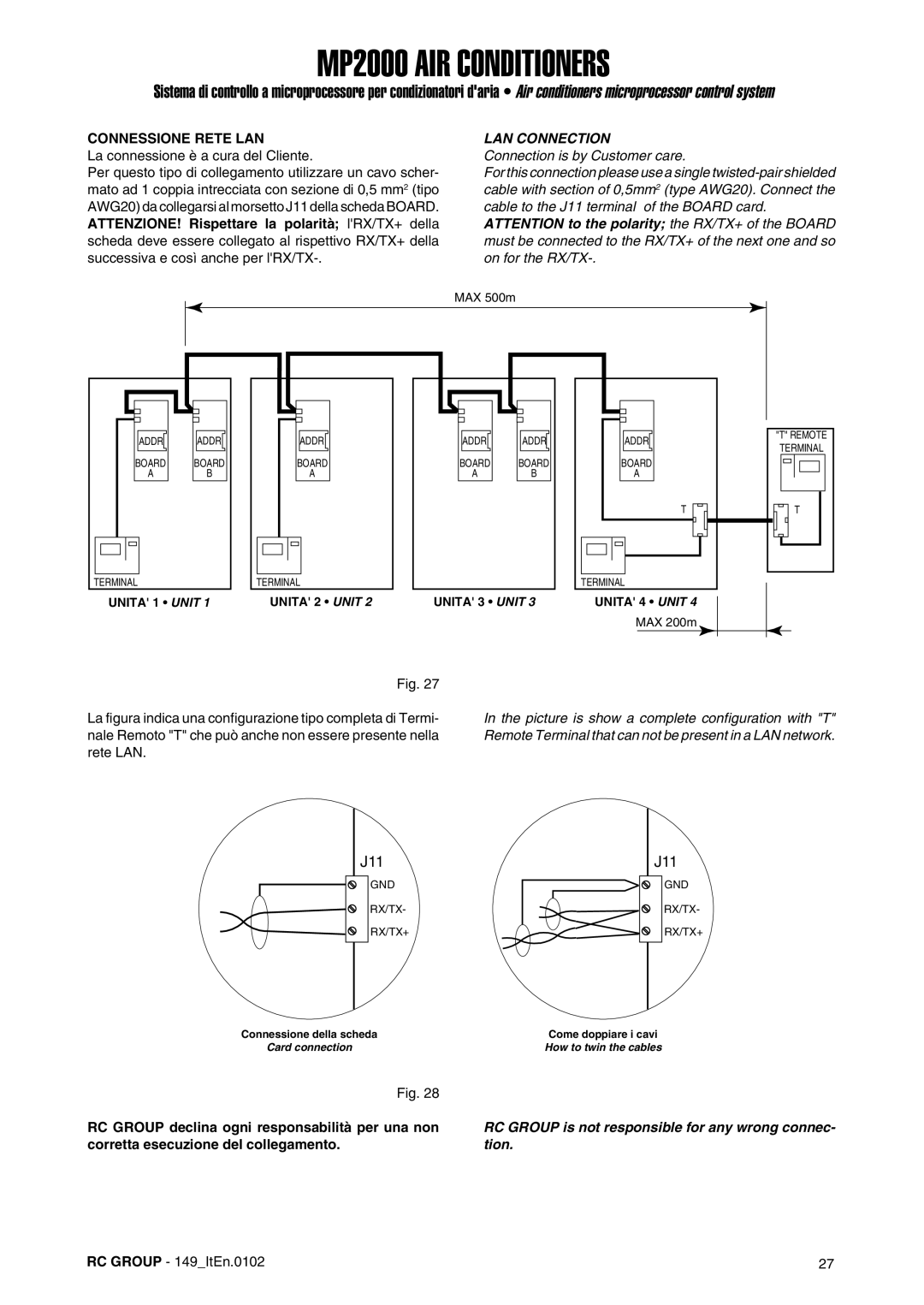 Dell MP2000 manual Connessione Rete LAN, LAN Connection 