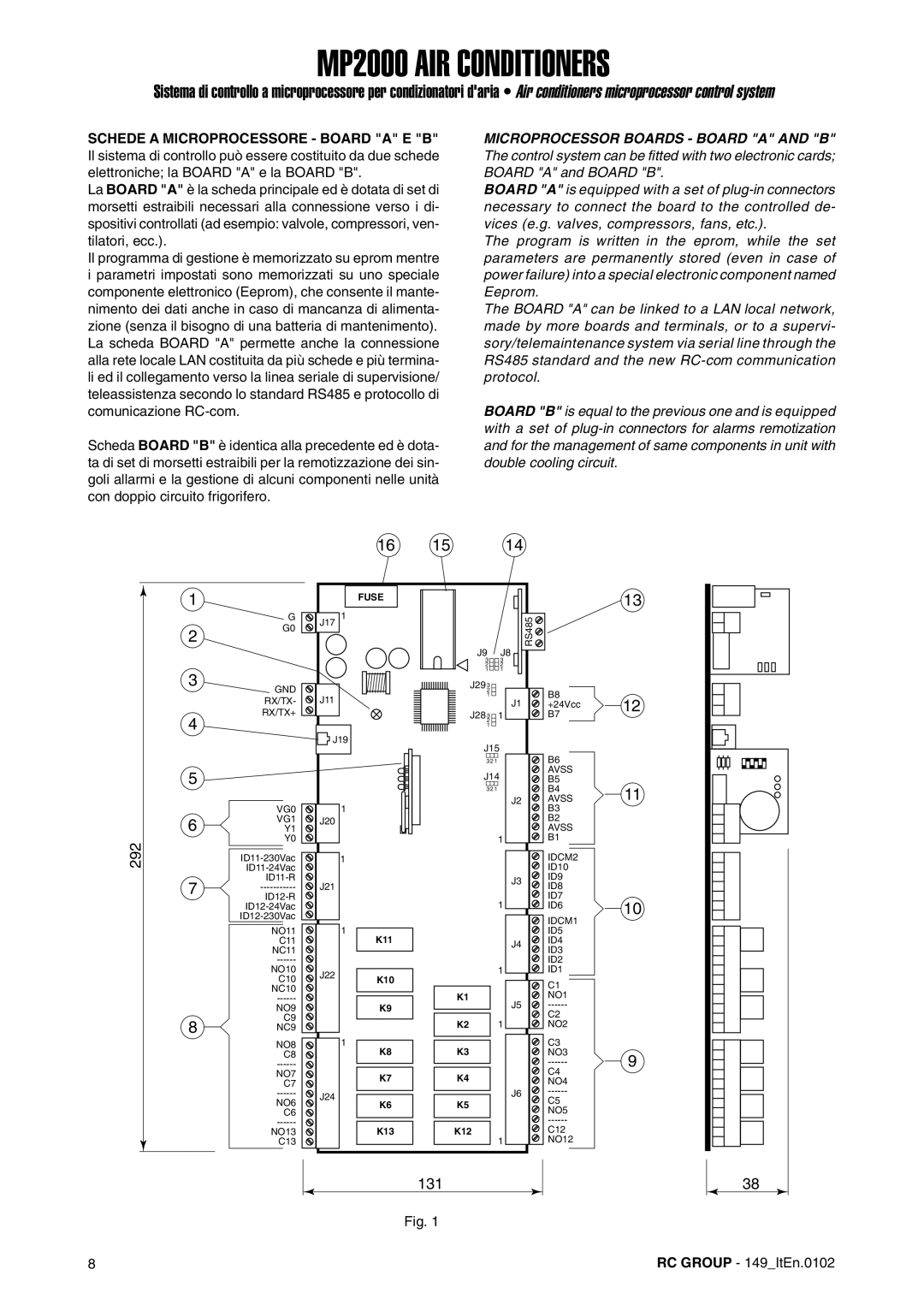 Dell MP2000 manual Schede a Microprocessore Board a E B, Microprocessor Boards Board a and B 