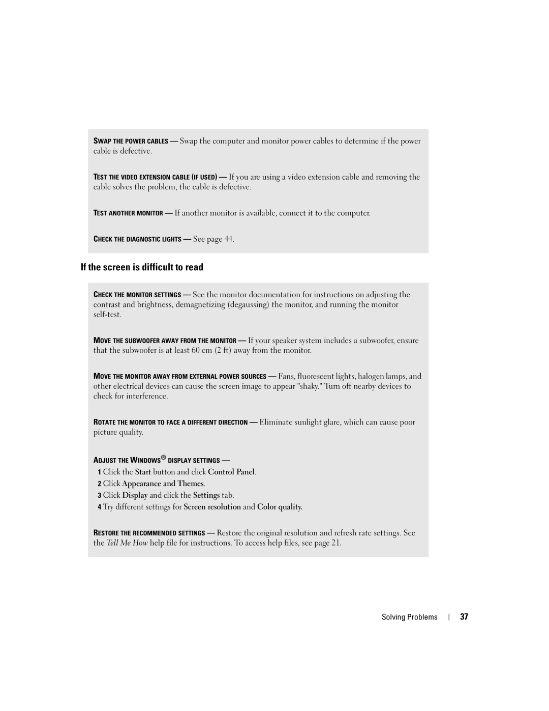 Dell G7279, MTC2, DMC manual If the screen is difficult to read 