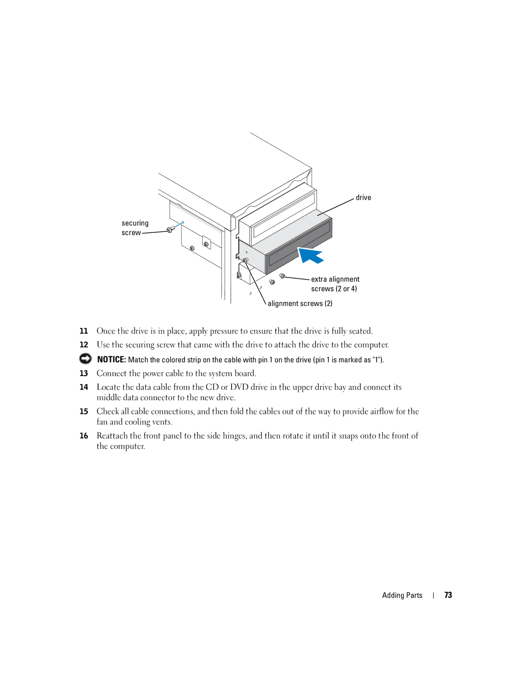 Dell G7279, MTC2, DMC manual Drive Securing screw 