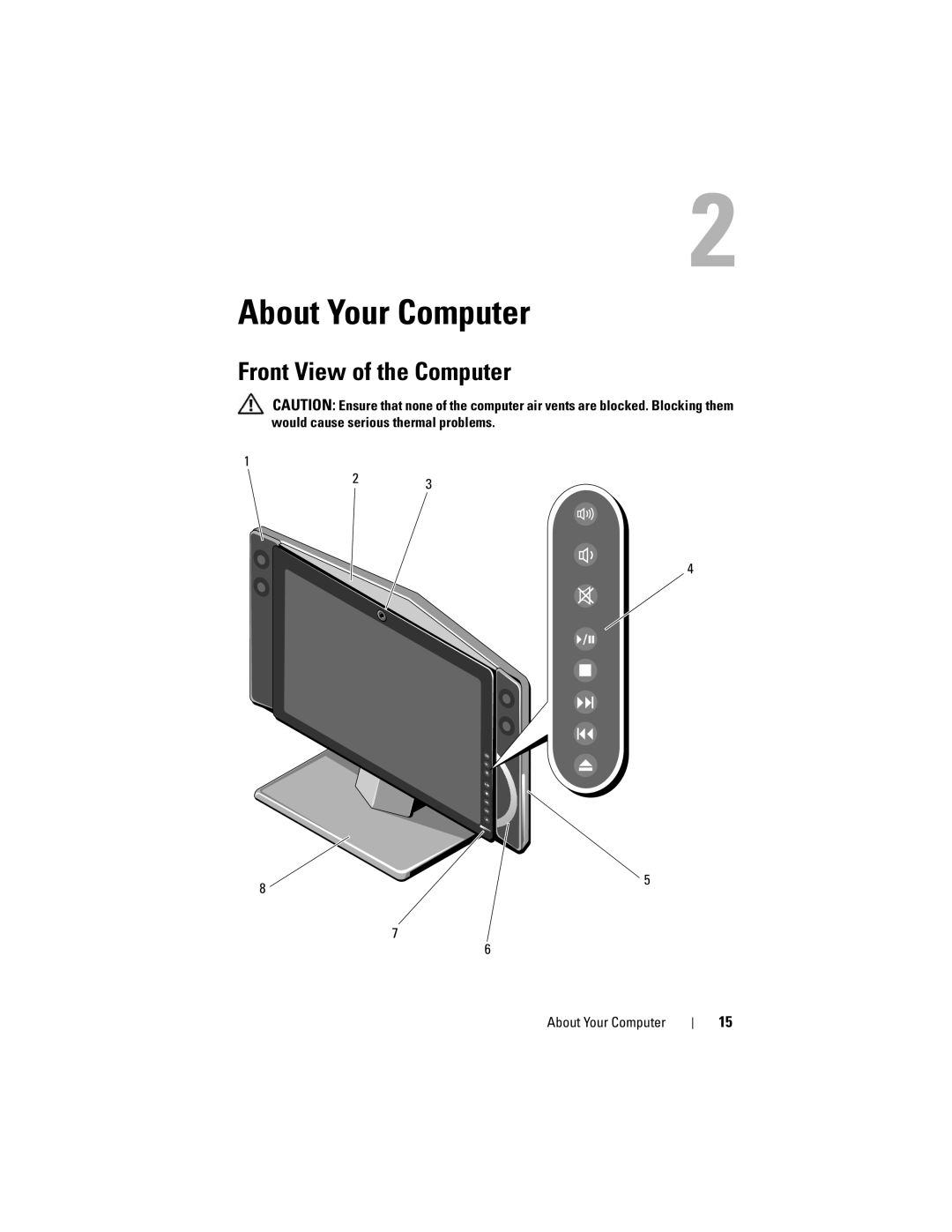 Dell MTG owner manual About Your Computer, Front View of the Computer 