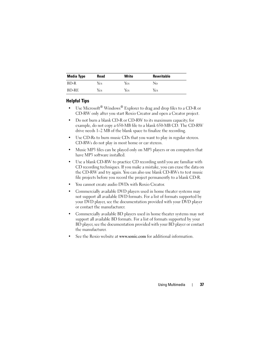 Dell MTG owner manual Helpful Tips 