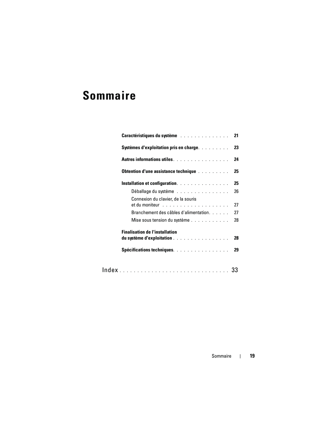 Dell JU892, MVT01 manual Sommaire 