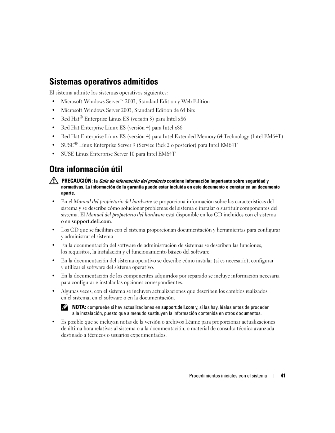 Dell MVT01 manual Sistemas operativos admitidos, Otra información útil 