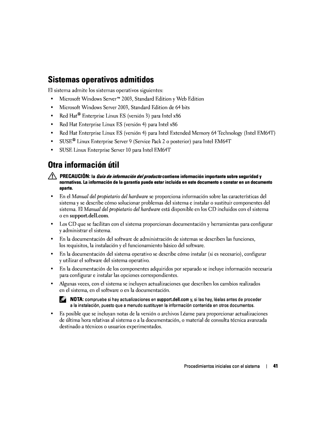Dell MVT01 manual Sistemas operativos admitidos, Otra información útil 