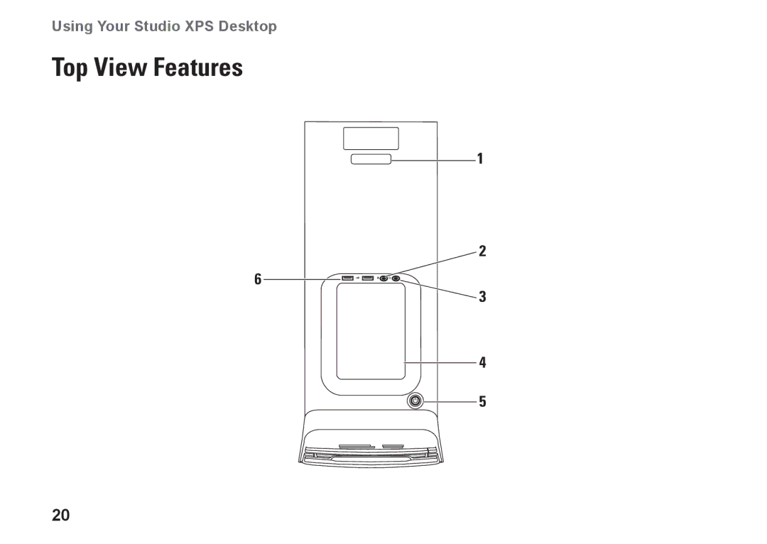 Dell MX36C setup guide Top View Features 