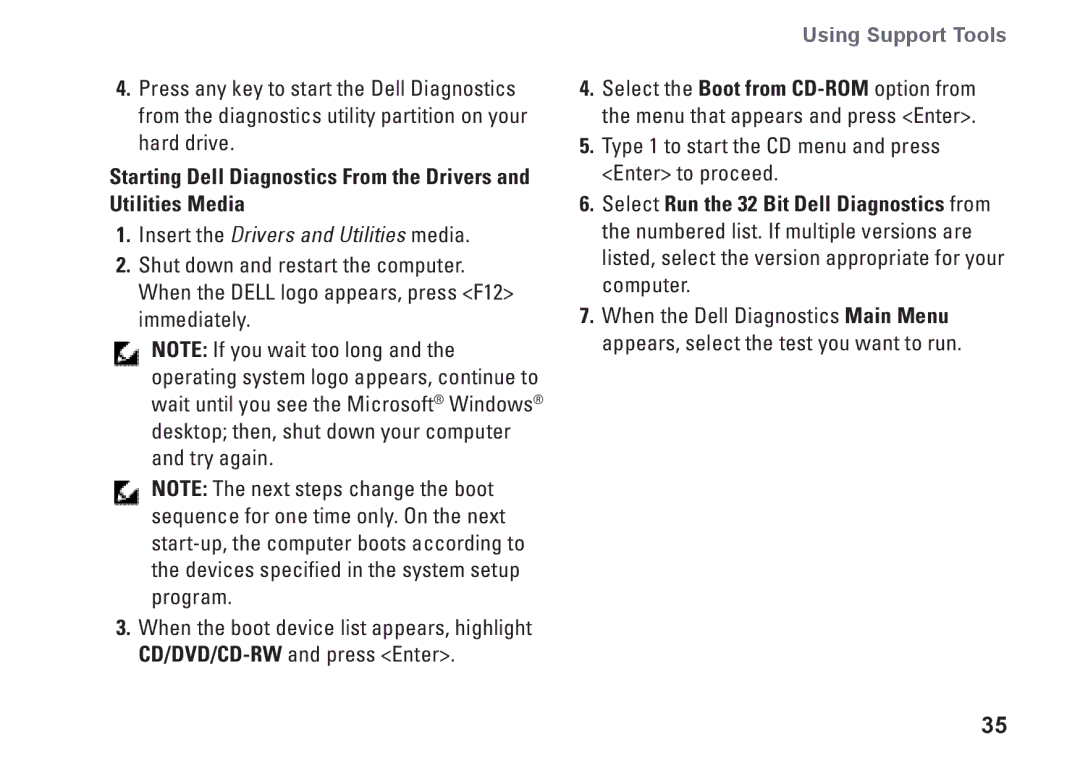 Dell PP25L, N073F setup guide Insert the Drivers and Utilities media 