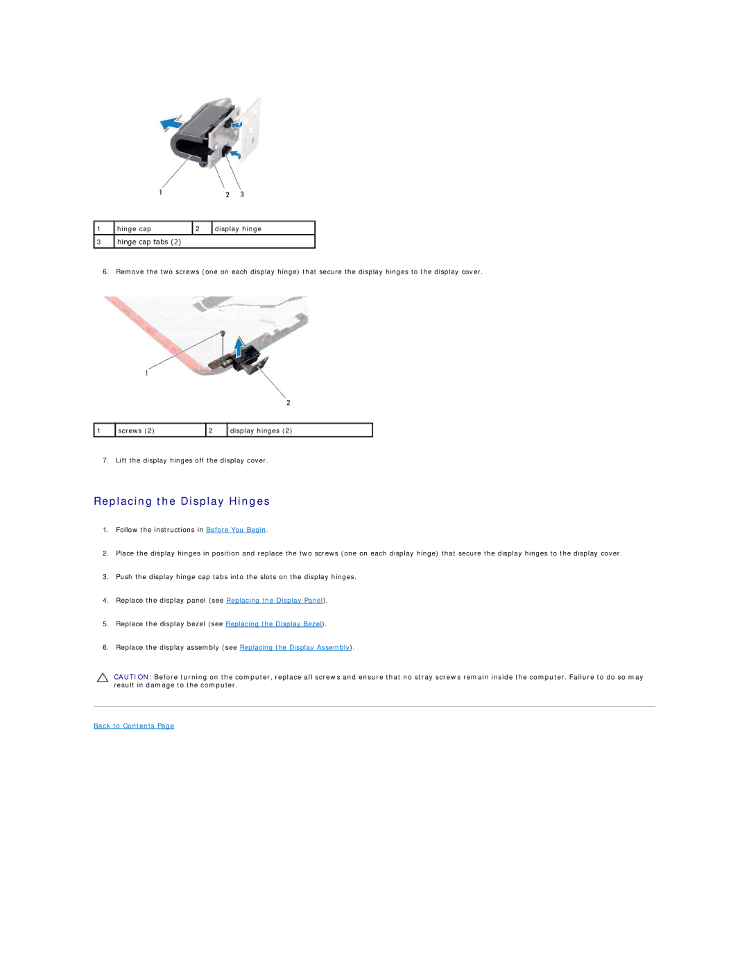Dell N3010 manual Replacing the Display Hinges 