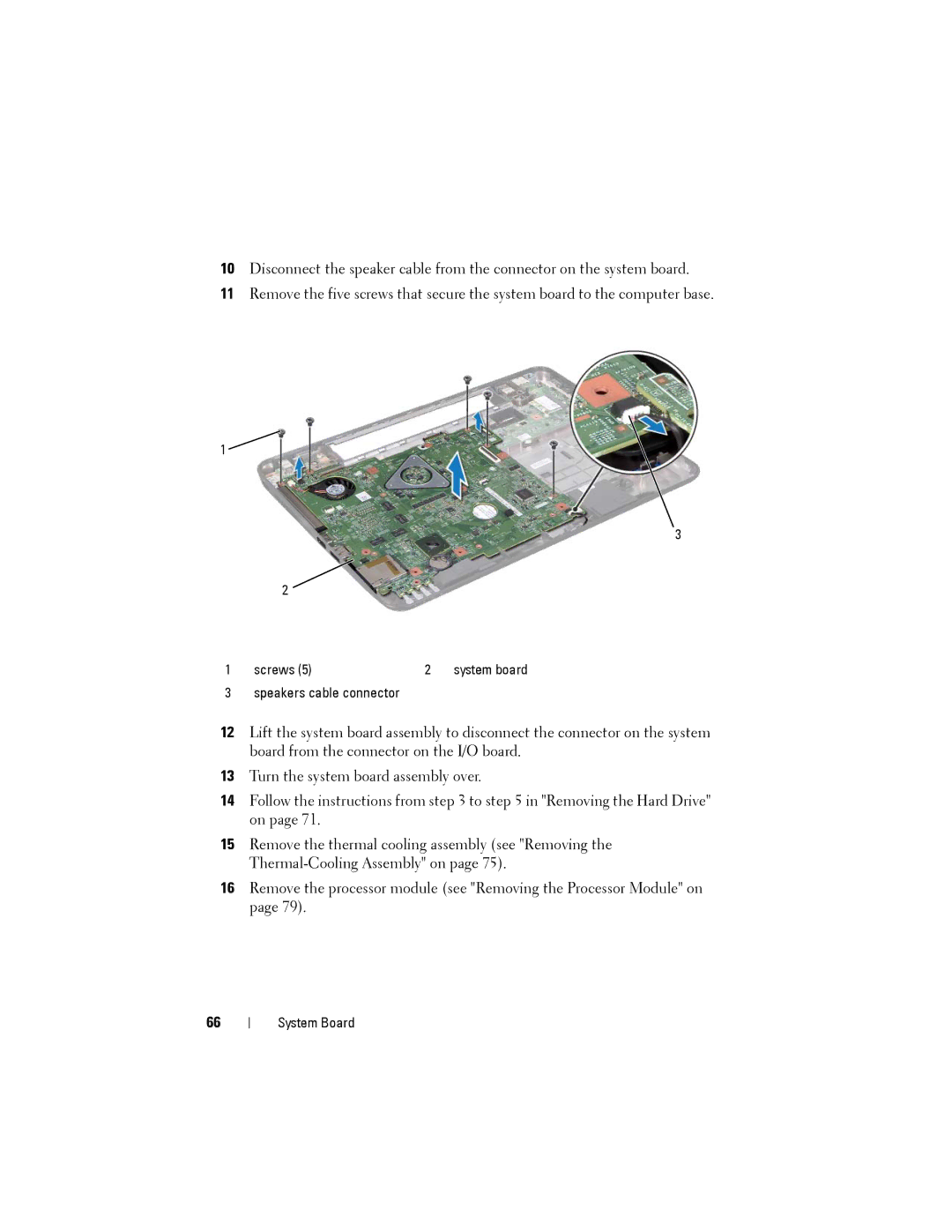 Dell N5110 service manual Speakers cable connector 