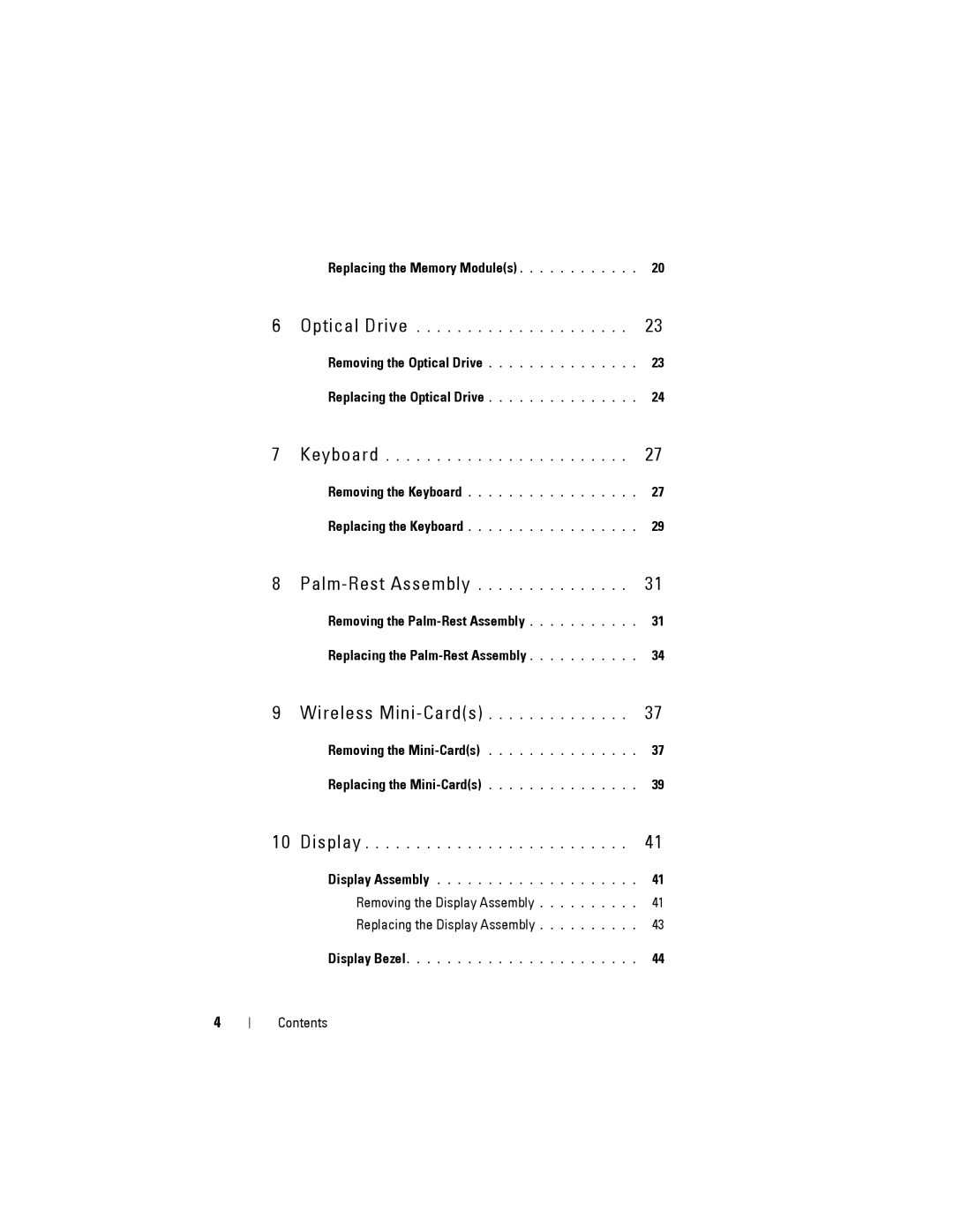 Dell N5110 service manual Replacing the Memory Modules 