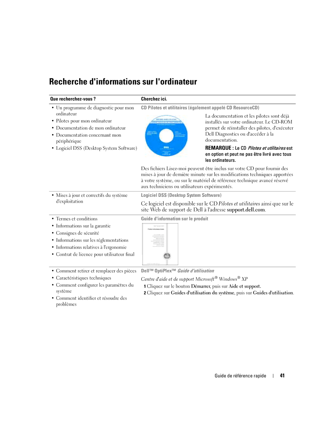 Dell N7132 manual Recherche dinformations sur lordinateur 