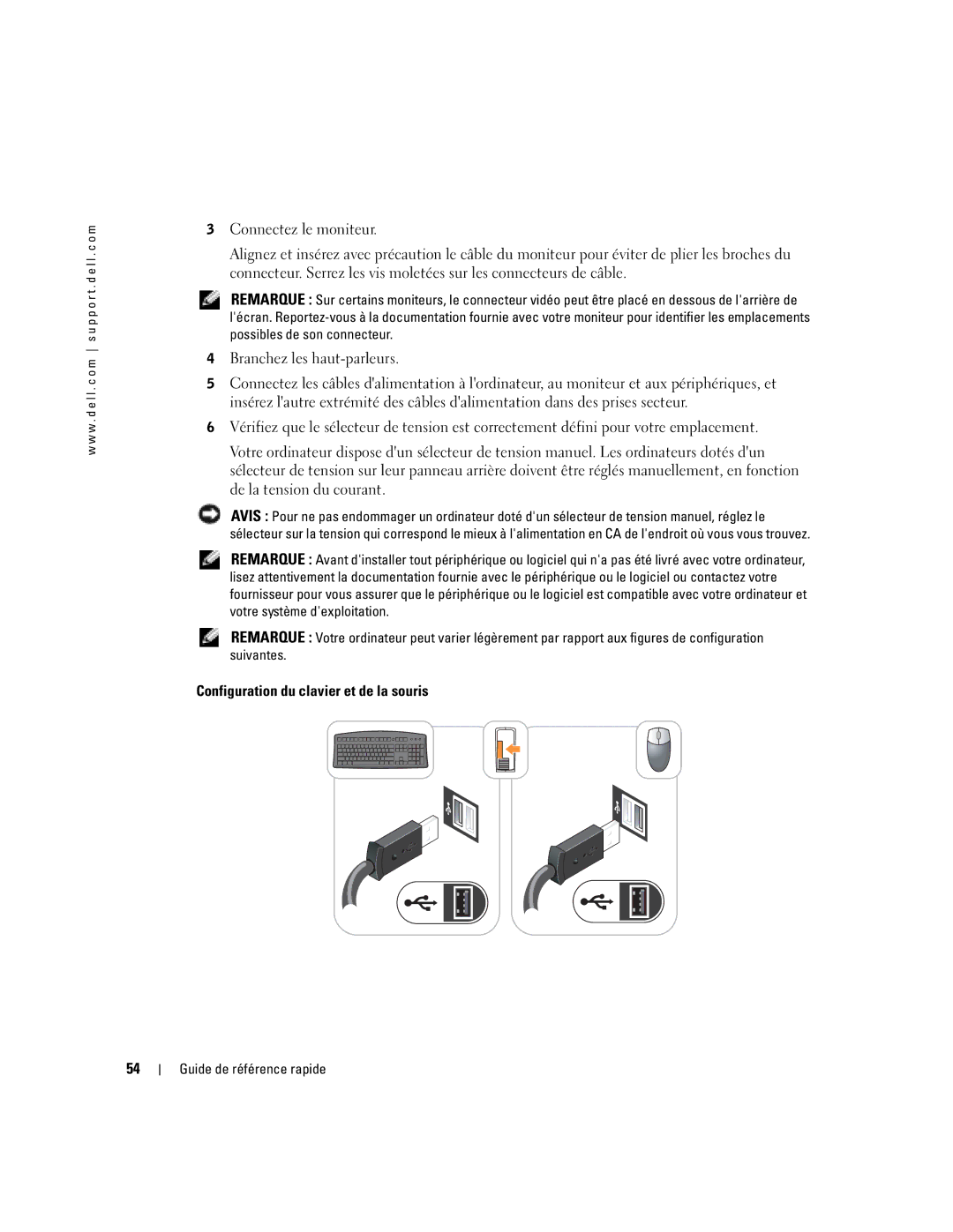 Dell N7132 manual Configuration du clavier et de la souris 