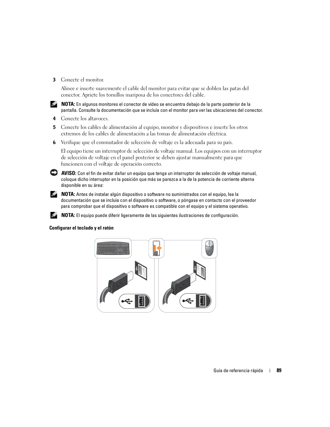 Dell N7132 manual Configurar el teclado y el ratón 