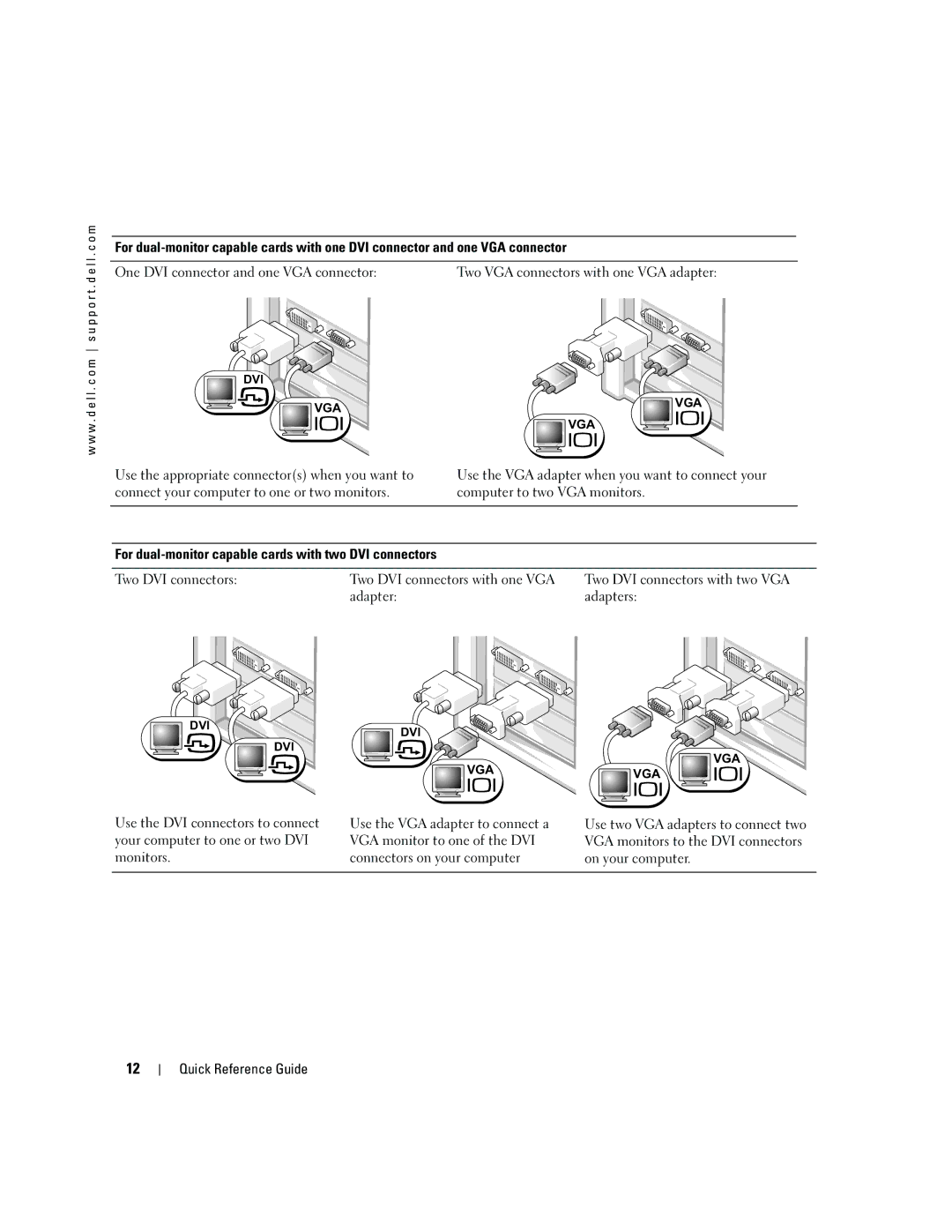 Dell N8151 manual For dual-monitor capable cards with two DVI connectors 