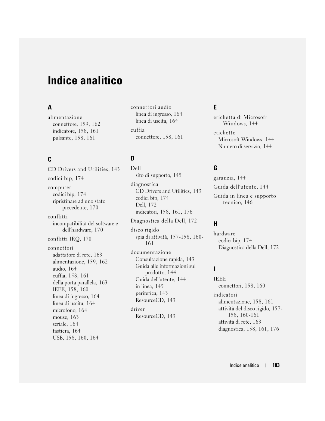 Dell N8151 manual 183, Indice analitico 