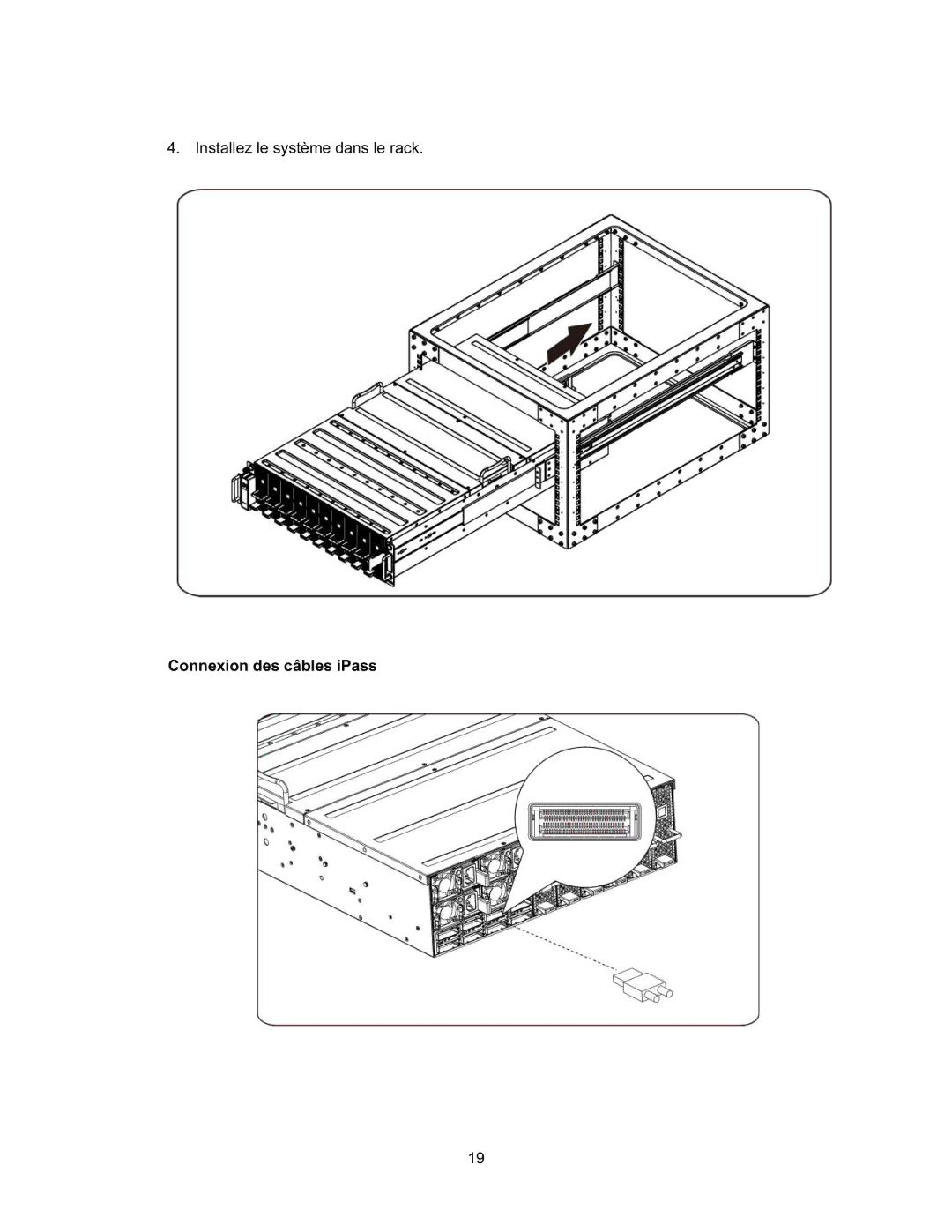 Dell NF0DD manual Installez le système dans le rack Connexion des câbles iPass 