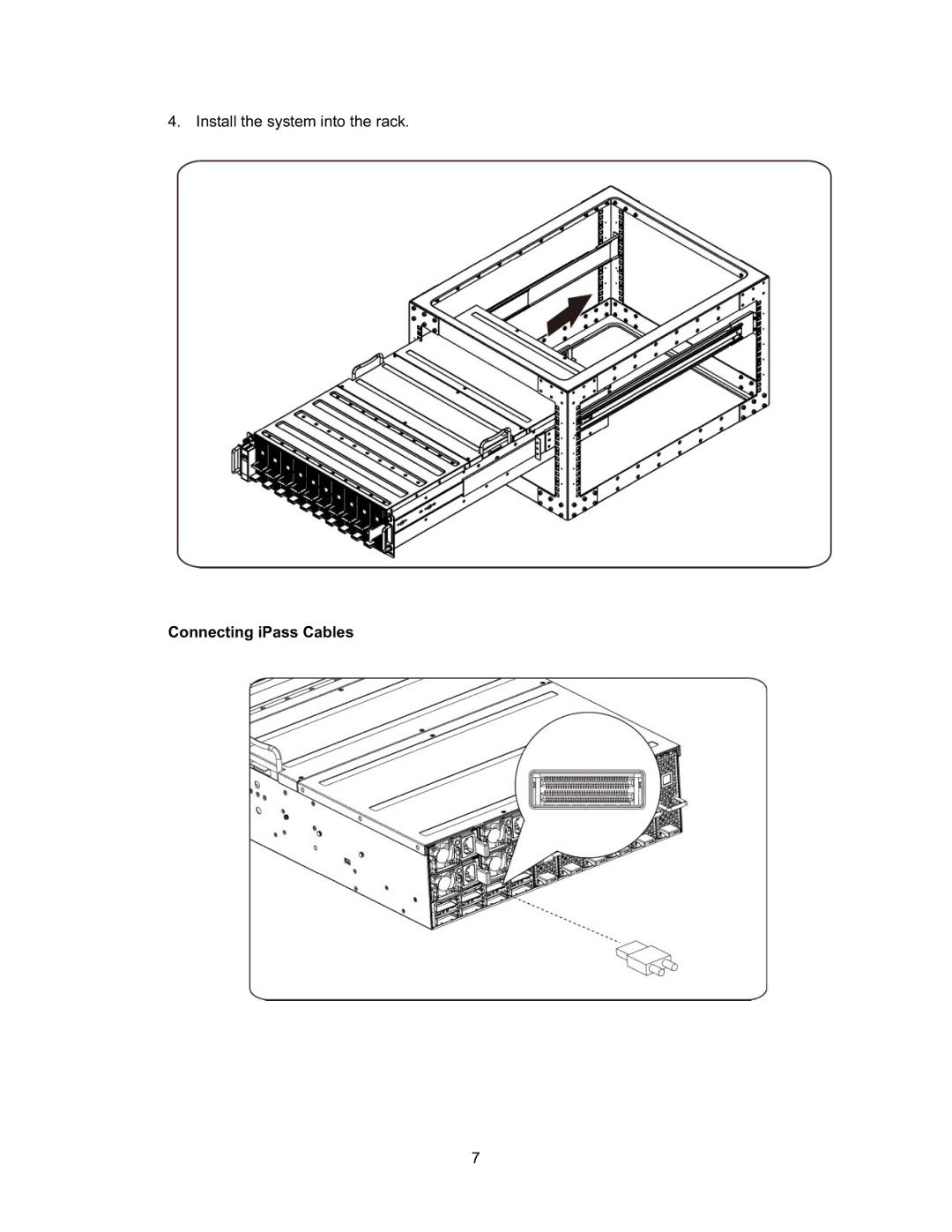Dell NF0DD manual Install the system into the rack Connecting iPass Cables 