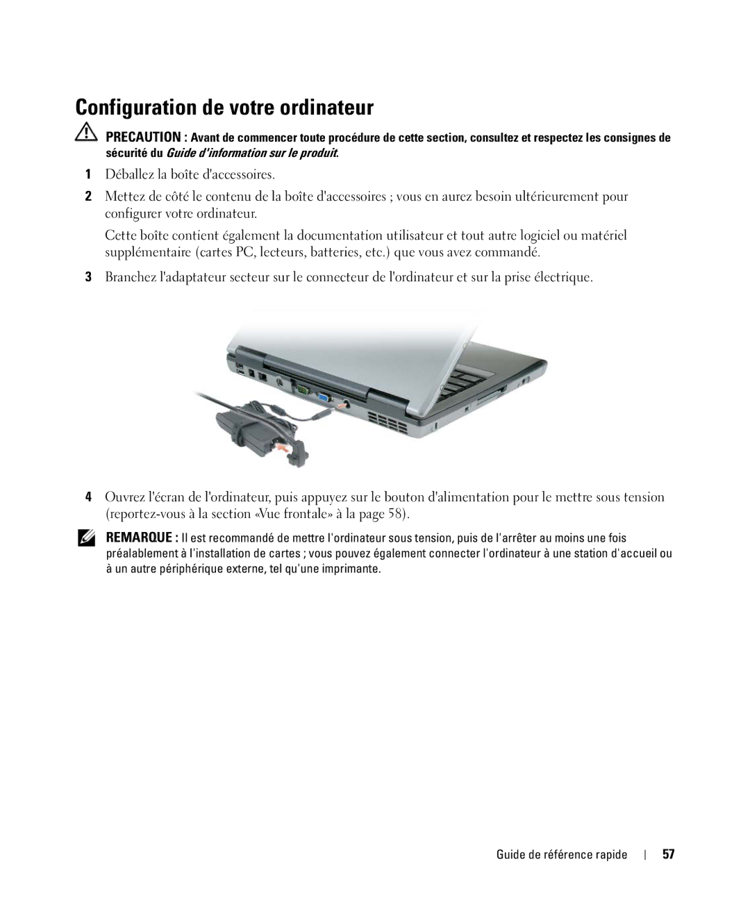 Dell NF161 manual Configuration de votre ordinateur 