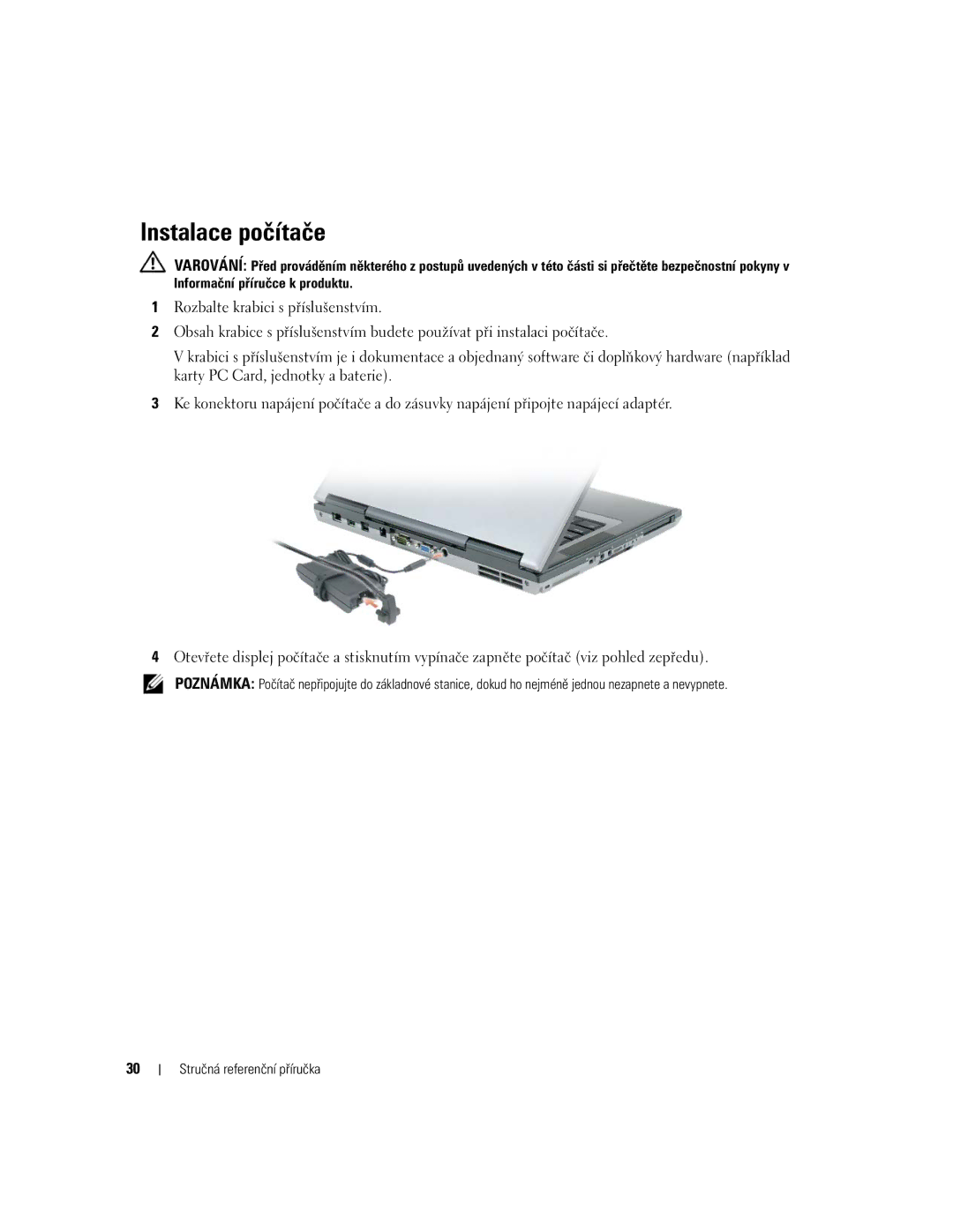 Dell NH424 manual Instalace počítače 