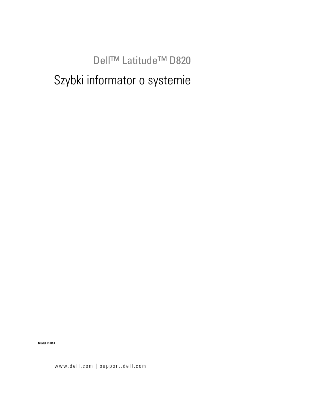 Dell NH424 manual Szybki informator o systemie 