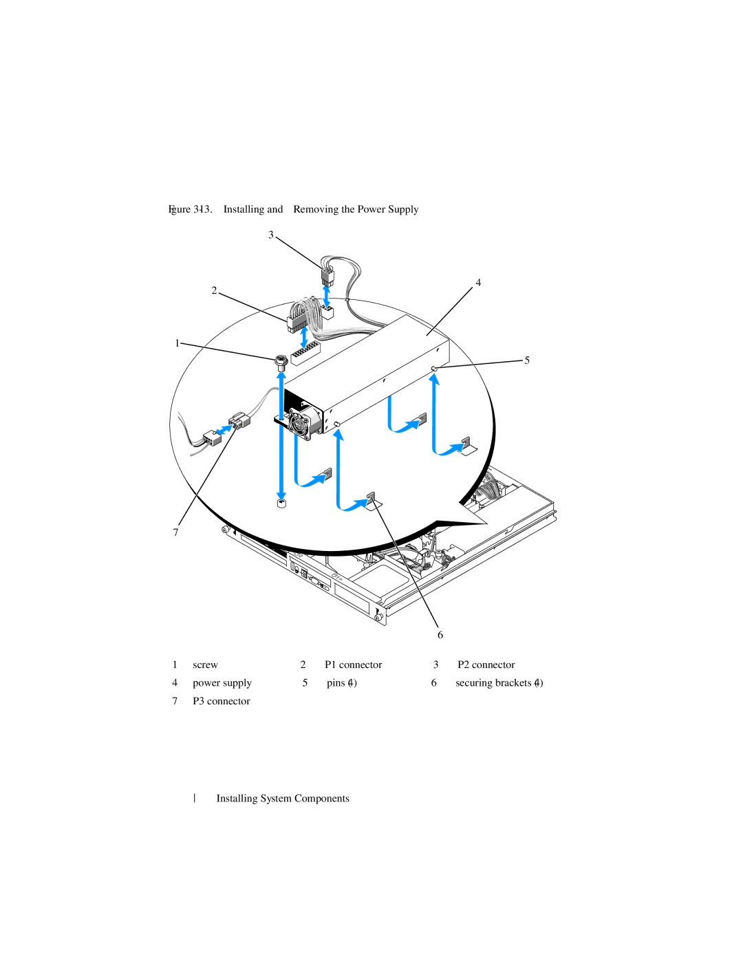 Dell NM176 owner manual P3 connector Installing System Components 